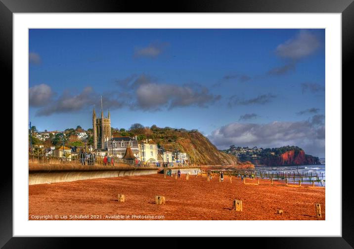 Majestic Teignmouth Beach Framed Mounted Print by Les Schofield