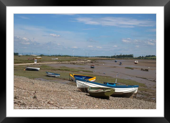 Boats Sunderland Point Framed Mounted Print by Andrew Bell
