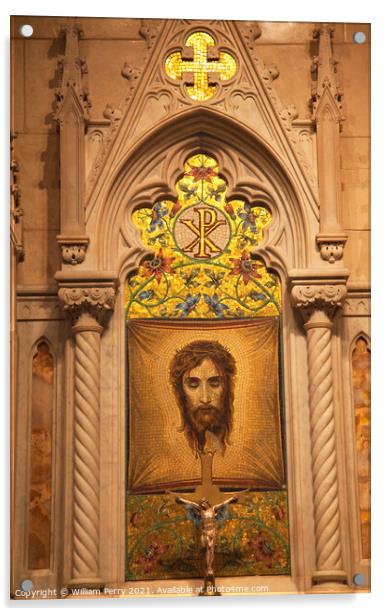 Christ Shrine Crucifix St. Patrick's Cathedral New York City Acrylic by William Perry