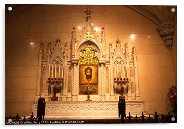 Jesus Shrine St. Patrick's Cathedral New York City Acrylic by William Perry