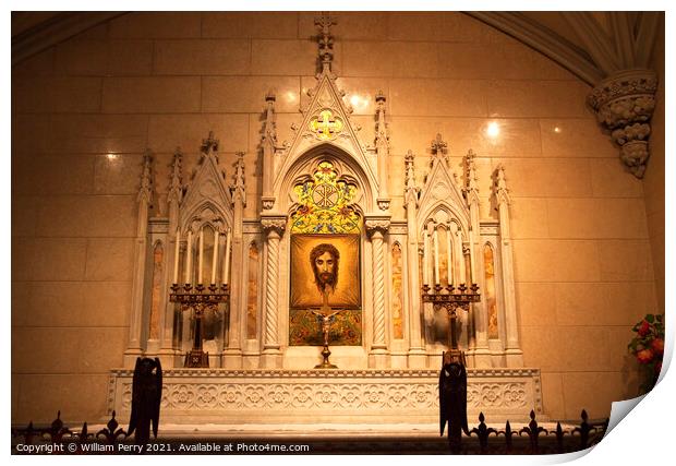Jesus Shrine St. Patrick's Cathedral New York City Print by William Perry