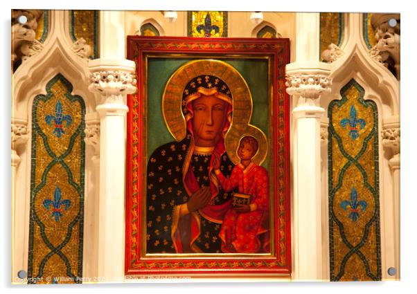 Mary Jesus Icon Saint Patrick's Cathedral  New York City Acrylic by William Perry
