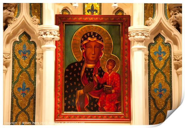 Mary Jesus Icon Saint Patrick's Cathedral  New York City Print by William Perry