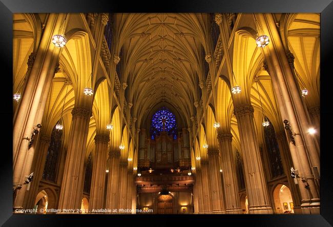 St. Patrick's Cathedral Insides New York City Framed Print by William Perry