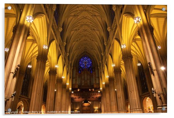 St. Patrick's Cathedral Insides New York City Acrylic by William Perry