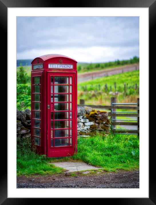Telephone Booth Framed Mounted Print by Alan Simpson
