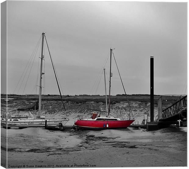 Beached! - The Little Red Boat Canvas Print by Susie Hawkins