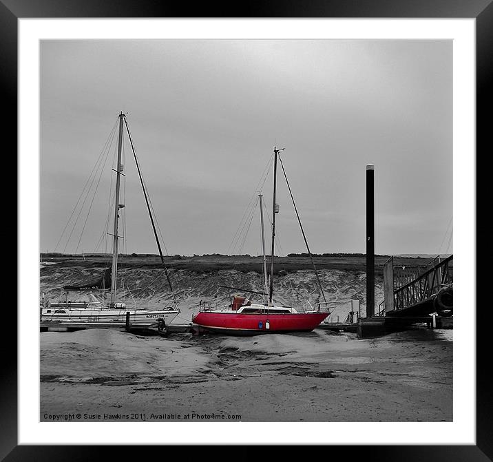 Beached! - The Little Red Boat Framed Mounted Print by Susie Hawkins