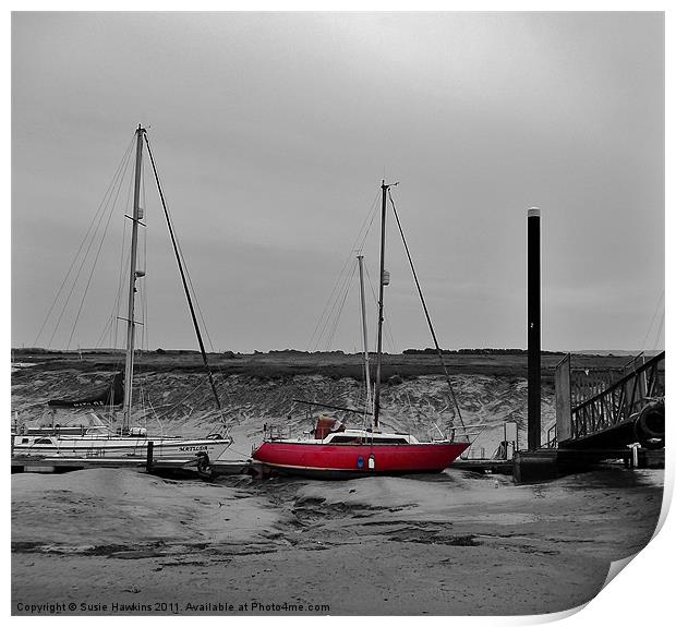Beached! - The Little Red Boat Print by Susie Hawkins