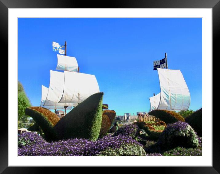 The Ships of Christopher Columbus Framed Mounted Print by Stephanie Moore