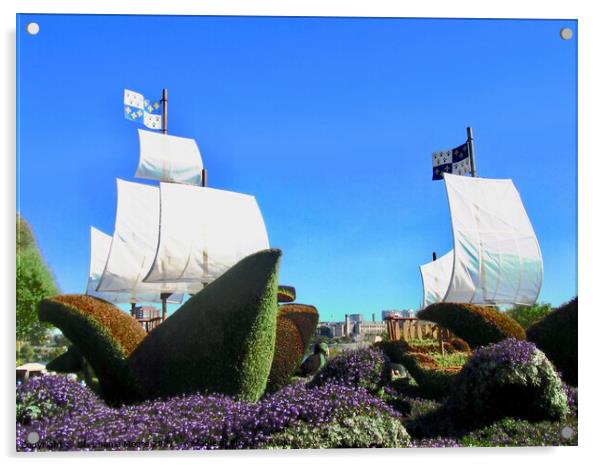 The Ships of Christopher Columbus Acrylic by Stephanie Moore