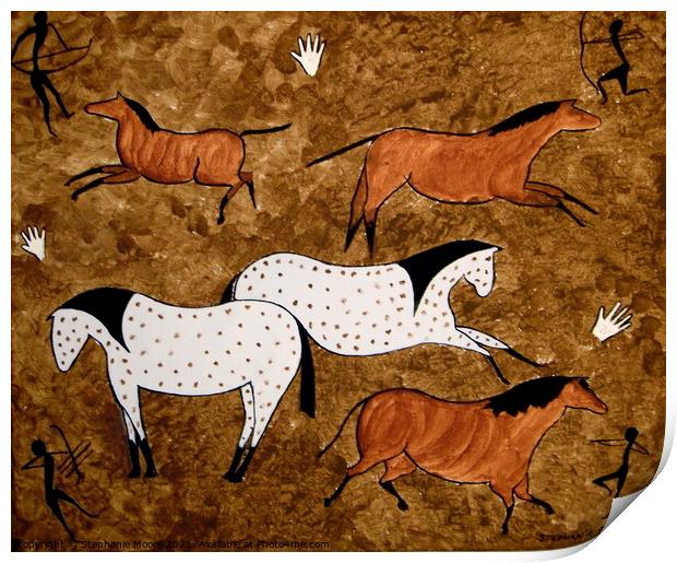 Cave Horses Print by Stephanie Moore