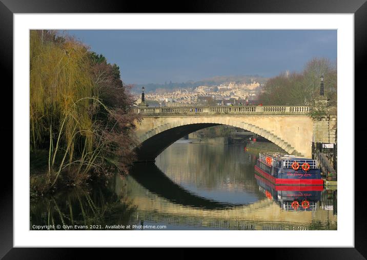 The River Avon in Bath Framed Mounted Print by Glyn Evans