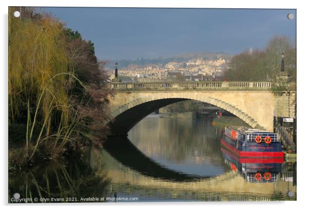 The River Avon in Bath Acrylic by Glyn Evans