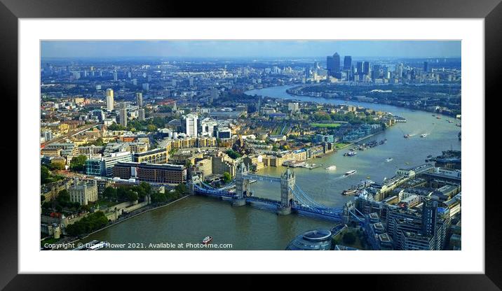 London City View Panoramic View Framed Mounted Print by Diana Mower
