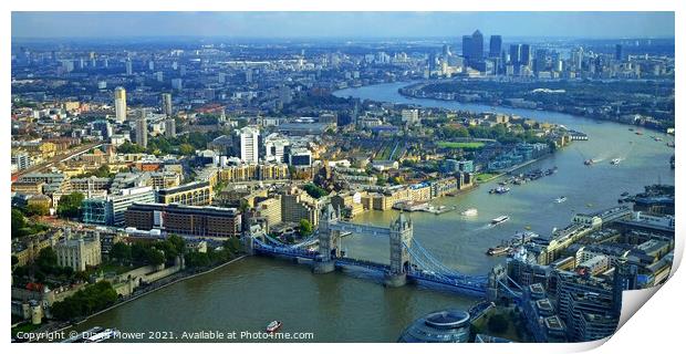 London City View Panoramic View Print by Diana Mower