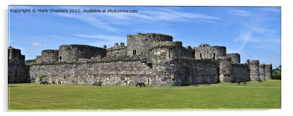 Majestic Ruins of Beaumaris Castle Acrylic by Mark Chesters