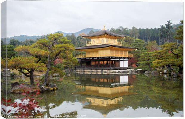 View of Kinkakuji, Temple of the Golden Pavilion buddhist temple Canvas Print by Yann Tang