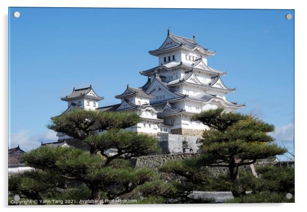Landscape view of the main tower of Himeji Castle on the hillsid Acrylic by Yann Tang