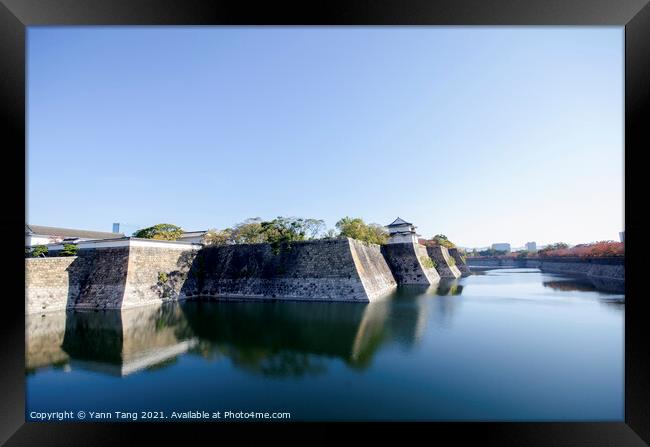 Fortification and ditch water around Osaka Castle for protection Framed Print by Yann Tang