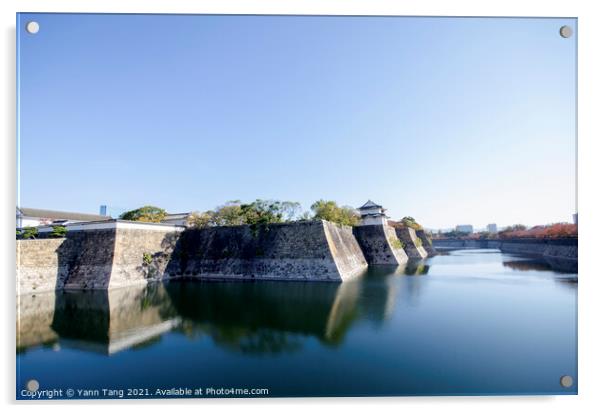 Fortification and ditch water around Osaka Castle for protection Acrylic by Yann Tang