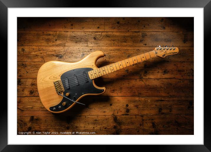 Izanez Blazer Electric Guitar Framed Mounted Print by Alan Taylor