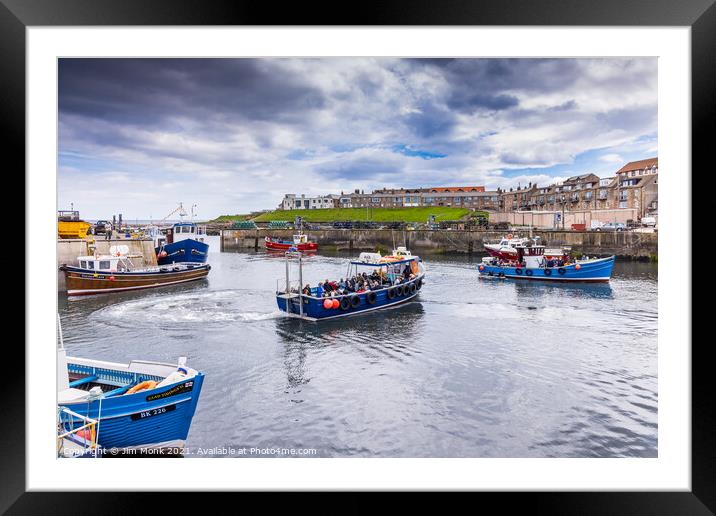 Seahouses Harbour Framed Mounted Print by Jim Monk