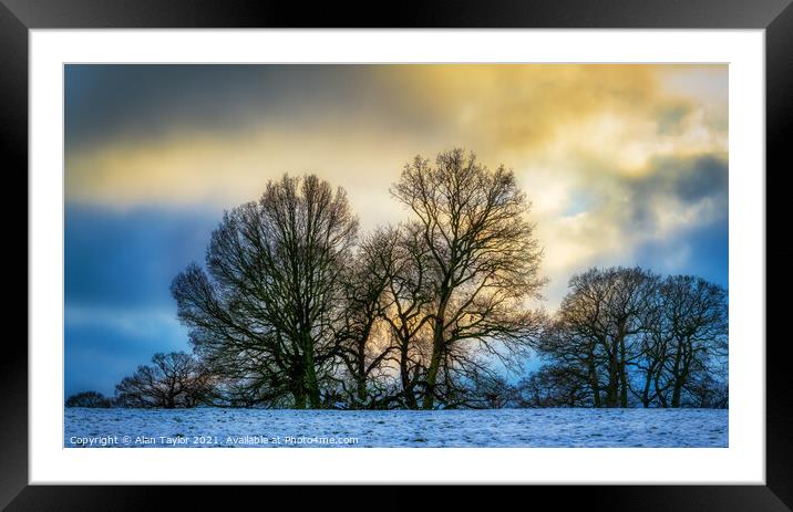 Snow Clouds Gathering in Madeley, Staffordshire Framed Mounted Print by Alan Taylor