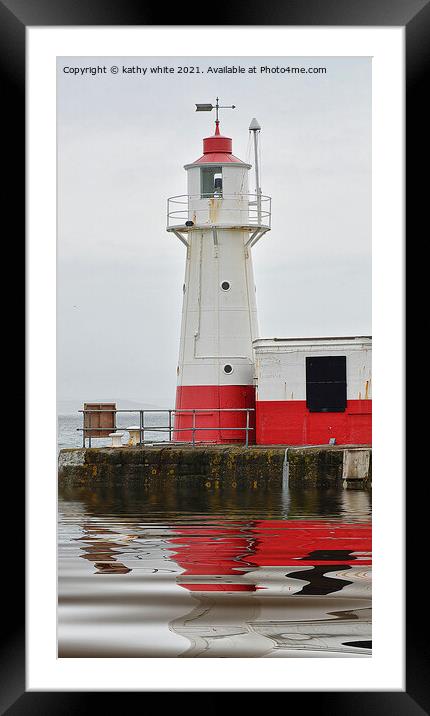 Newlyn Lighthouse Framed Mounted Print by kathy white