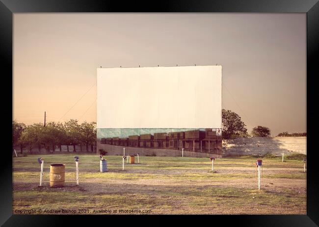 Galaxy Drive-In Movie Theatre Framed Print by Andrew Bishop