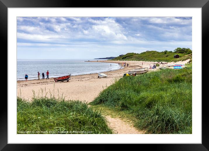The beach at Low Newton-on-the-Sea Framed Mounted Print by Jim Monk