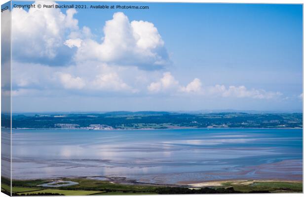 Anglesey Across Menai Strait in North Wales Canvas Print by Pearl Bucknall