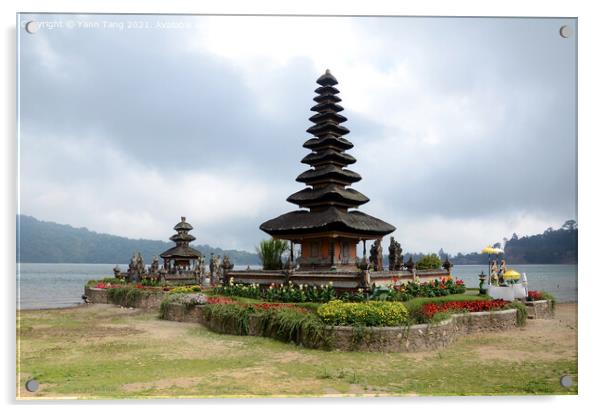 Pura Ulun Danu temple complex of Lake Bratan in Bali, Indonesia Acrylic by Yann Tang
