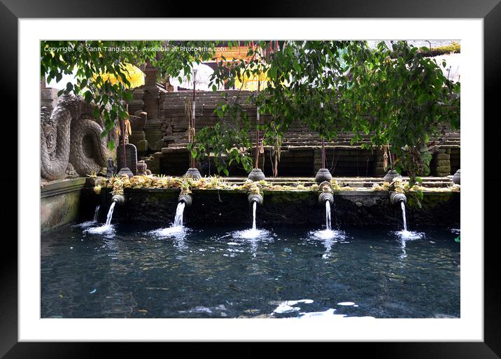Tirta empul temple in Bali, Indonesia. Framed Mounted Print by Yann Tang