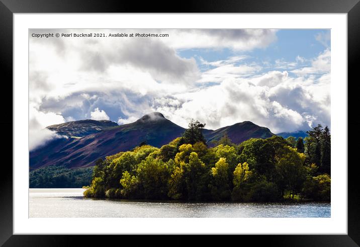 Cat Bells and Derwent Isle across Derwentwater  Framed Mounted Print by Pearl Bucknall