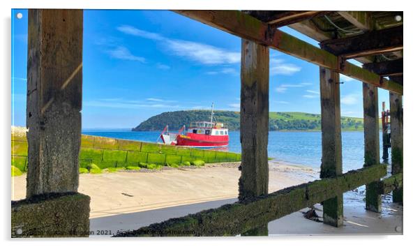 Nigg Ferry Acrylic by Alan Simpson