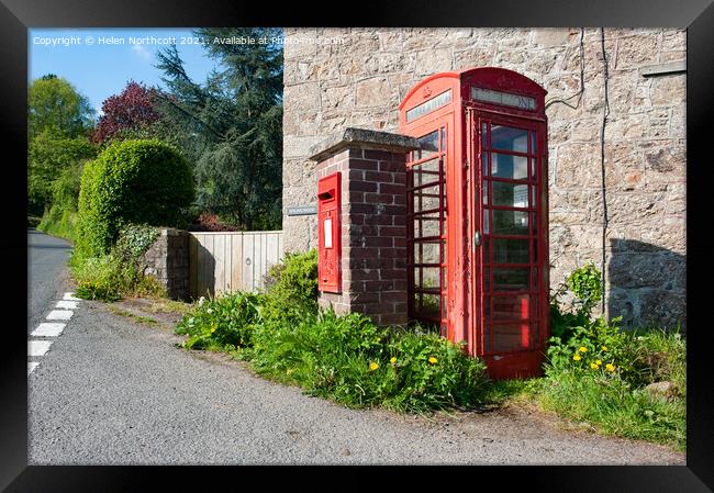 Doccombe Red Telephone Box Dartmoor Framed Print by Helen Northcott
