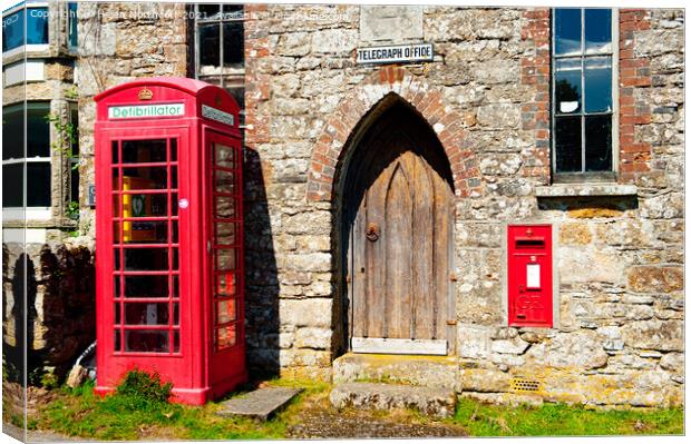 Belstone Red Telephone Box Dartmoor Canvas Print by Helen Northcott