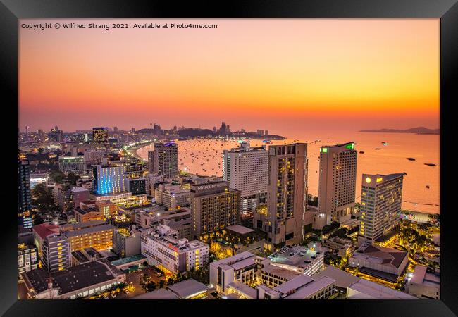 the cityscape of Pattaya Thailand Asia  in the evening	 Framed Print by Wilfried Strang