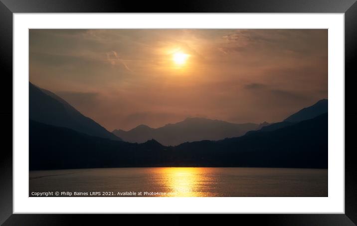 Lake Como Sunset Framed Mounted Print by Philip Baines