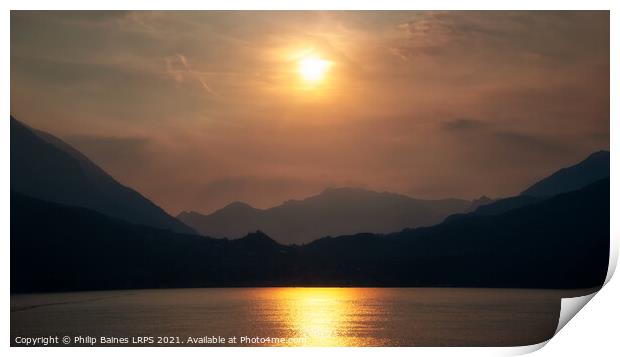 Lake Como Sunset Print by Philip Baines