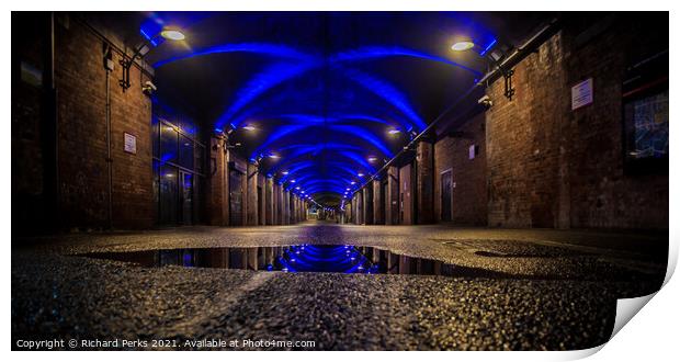Leeds City Dark Arches after the storm Print by Richard Perks