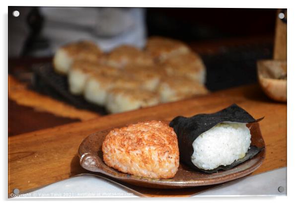 Yaki-Onigiri, japanese grilled rice balls with seaweed Acrylic by Yann Tang