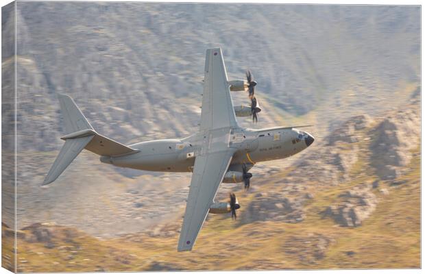 Atlas A400M in the Ogwen valley Canvas Print by Rory Trappe