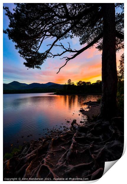Fiery Sunset at Friars Crag Print by John Henderson