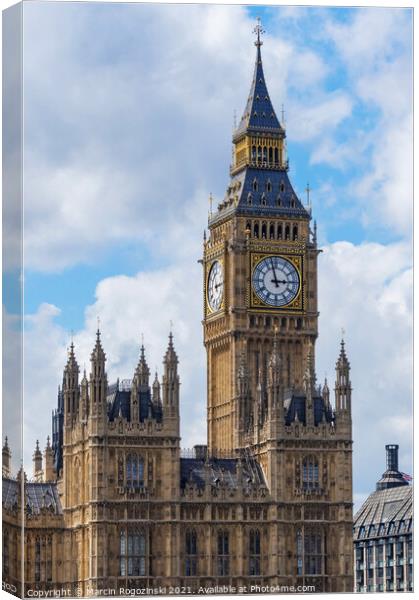 Big Ben and the Palace of Westminster London United Kingdom UK Canvas Print by Marcin Rogozinski