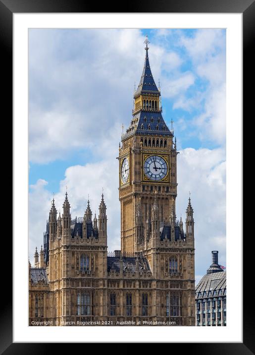 Big Ben and the Palace of Westminster London United Kingdom UK Framed Mounted Print by Marcin Rogozinski