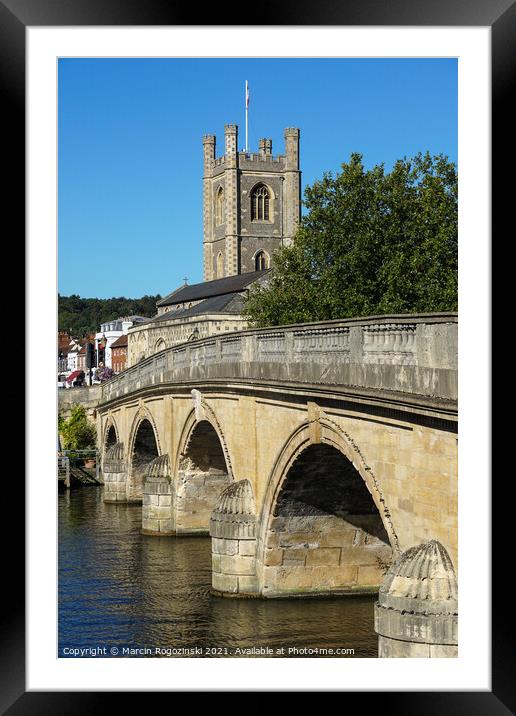 Henley Bridge in Henley on Thames United Kingdom UK Framed Mounted Print by Marcin Rogozinski