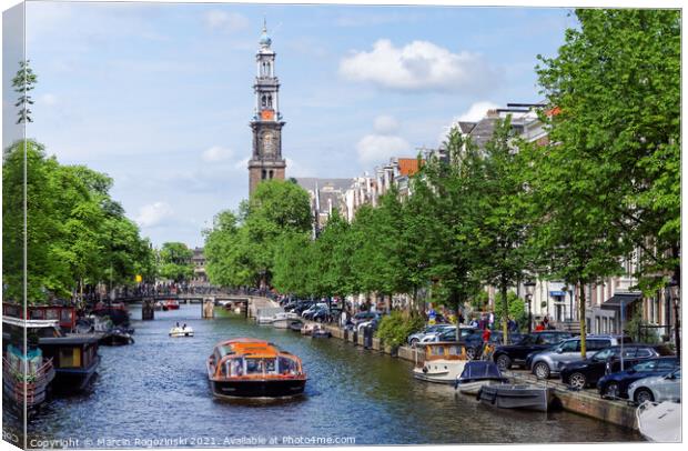 Prinsengracht canal in Amsterdam Netherlands Canvas Print by Marcin Rogozinski