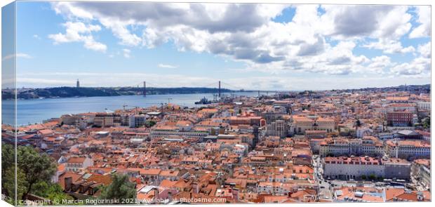 Panoramic view of Lisbon Portugal Canvas Print by Marcin Rogozinski